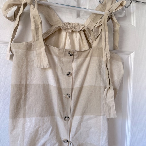 NWT Isadora 2-piece women’s pant suit ivory & cream Buffalo check elastic waist - Picture 6 of 10